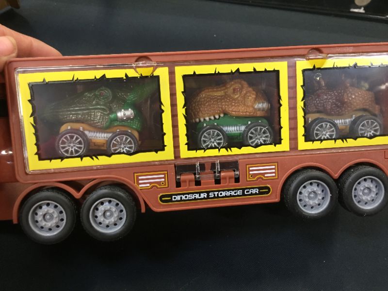 Photo 6 of Dinosaur Toy Truck for Kids Ages 3, 4, 5 and Up, 23 in 1 Dinosaur Toy Set for Kids Boys, Pull Back Cars, Truck Toy with Music and Roaring Sounds and Flashing Lights, Toys for boys and girls