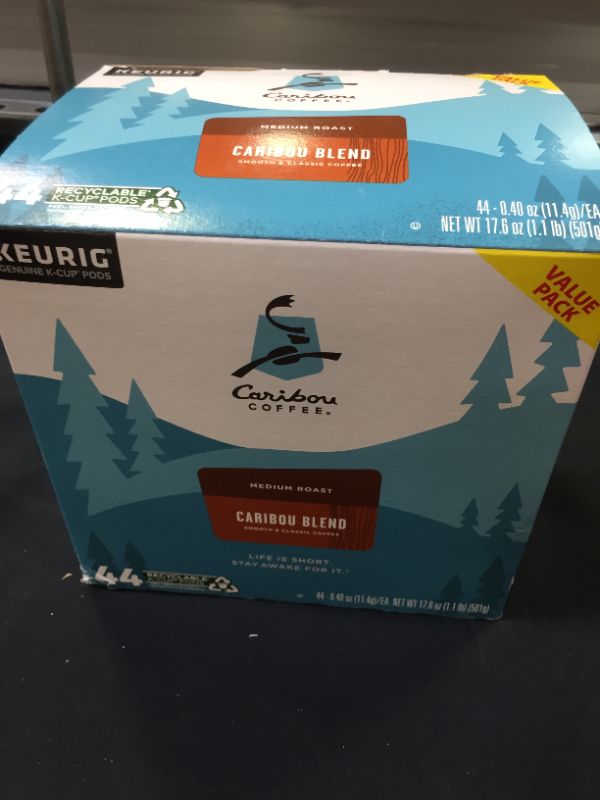 Photo 3 of Caribou Coffee Caribou Blend, Single Piece Keurig K-Cup Pod, Medium Roast Coffee, 44 Count  exp date 07-21-2022