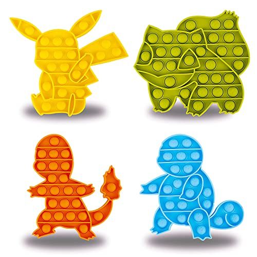 Photo 1 of IGINOA 4 Packs Pop Poop Fidget Toy, Animal Sensory Anxiety Stress Relief Satisfying ADHD Bubble Figetget Po Popper Figit Set, Fidgettoys Poppop Gift