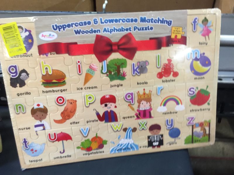 Photo 3 of Wooden Alphabet Puzzles for Kids - Large 17x12 ABC Puzzles, Uppercase and Lowercase Letters, ABC Learning for Kids, Preschool Learning Games Ages 3 and Up Educational Toys for Toddlers