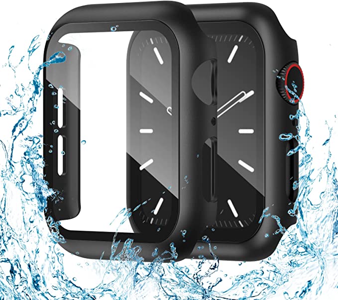 Photo 1 of [2 Pack] Compatible for Apple Watch Case Series 6/SE/5/4 40mm with Screen Protector, Waterproof Hard PC Case Ultra-Thin HD Clear Bumper All Around Protective Cover Anti-Fog for iWatch Men Women
