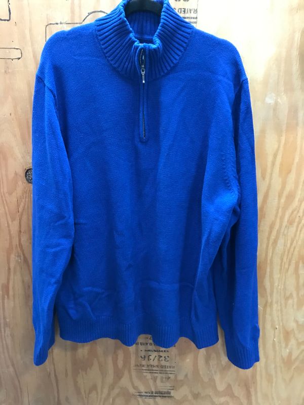 Photo 2 of Goodthreads23.00 Turtleneck 1/4 Zip Blue Sweater Merino Wool Size XXL