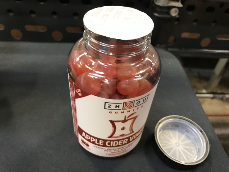 Photo 3 of Zhou Apple Cider Vinegar Vegan Gummies - 60ct exp date 11-2022---factory sealed