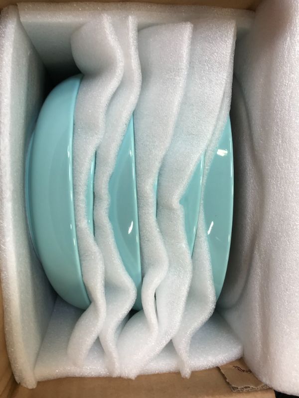 Photo 1 of DOWAN Pasta Bowls, 32-Ounce Soup Bowls, Large Salad Serving Bowls, Porcelain Pasta Plates and Bowls, Microwave Safe, Set of 6, Lake Blue