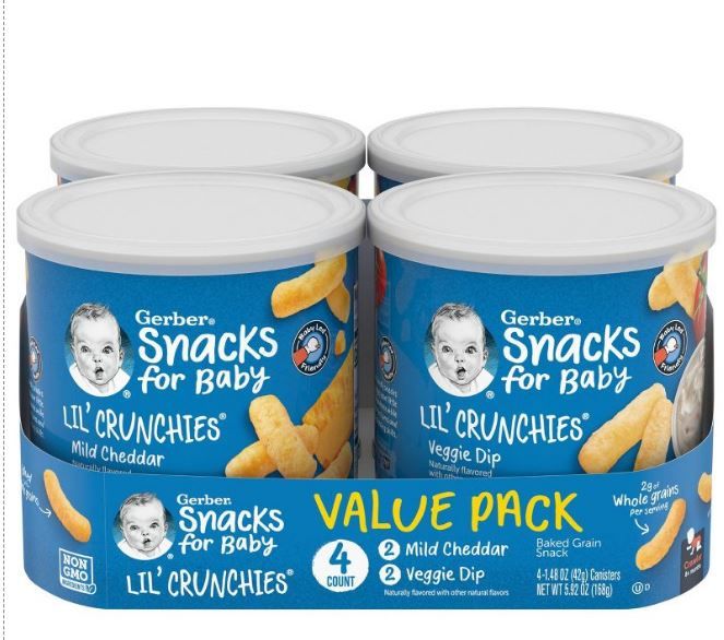 Photo 1 of Gerber Lil' Crunchies 4pk Baked Corn Variety Pack Baby Snacks - 5.92oz  exp adte 09-21-2022