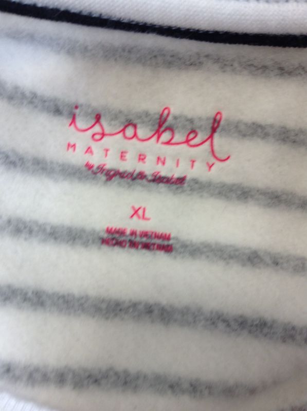 Photo 2 of INGRID & ISABEL maternity WOMANS MAMA SWEATER BLACK & WHITE STRIPS ---Size XL