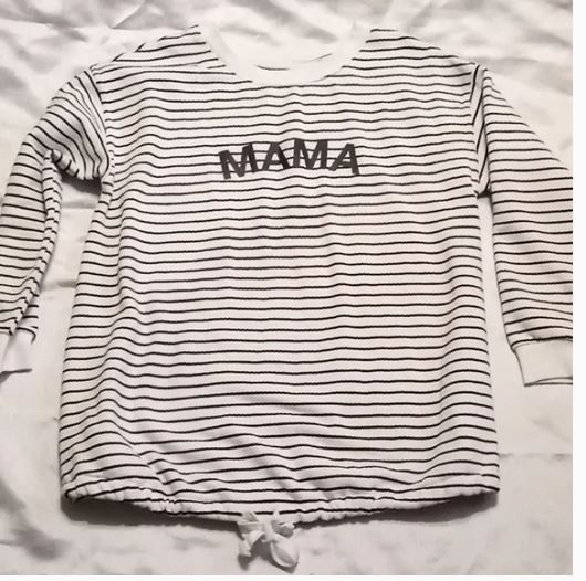 Photo 1 of INGRID & ISABEL maternity WOMANS MAMA SWEATER BLACK & WHITE STRIPS ---Size XL