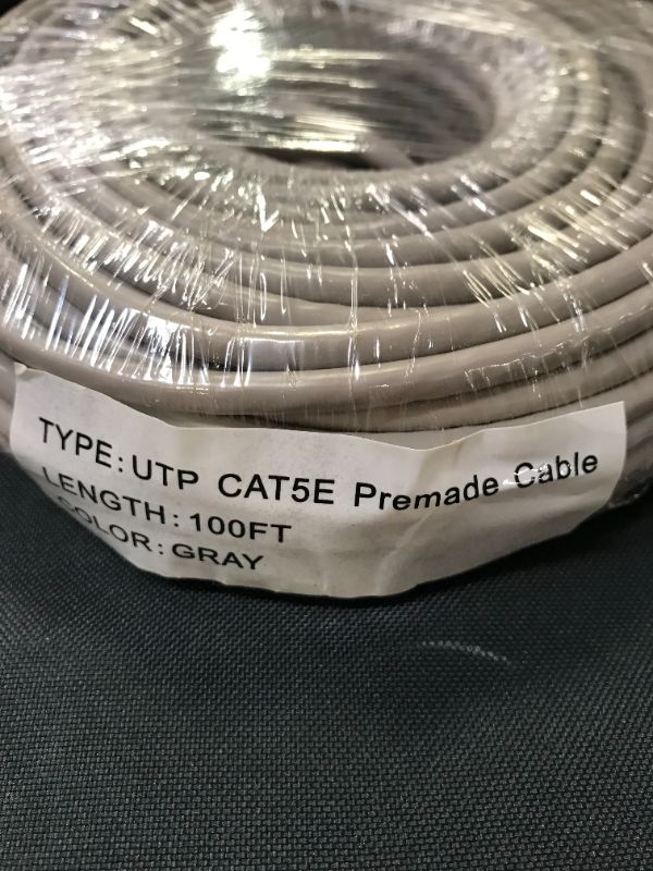 Photo 2 of UTP CAT5E Premade Cable 100ft Gray-(6 PACK)