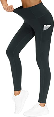 Photo 1 of Thick High Waist Yoga Pants with Pockets, Tummy Control Workout Running Yoga Leggings for Women--SMALL