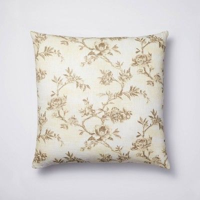 Photo 1 of 3 pcs Euro Etched Neutral Floral Decorative Throw Pillow - Threshold™ Designed with Studio McGee Dimensions (Overall): 24 Inches (L), 24 Inches (W), 7 Inches thick ---new
