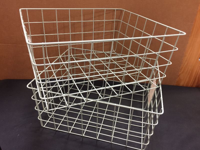 Photo 1 of 2 pcs--13" Rectangular Wire Decorative Basket - Brightroom™ Dimensions (Overall): 6.75 Inches (H) x 14.75 Inches (W) x 13 Inches (D)
