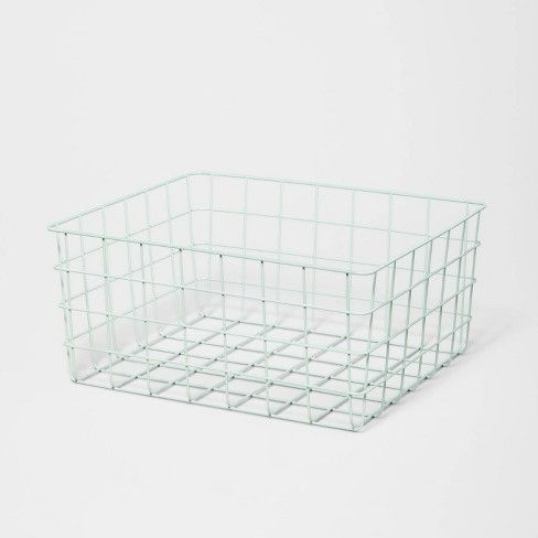 Photo 1 of 2 pcs--13" Rectangular Wire Decorative Basket - Brightroom™ Dimensions (Overall): 6.75 Inches (H) x 14.75 Inches (W) x 13 Inches (D)

