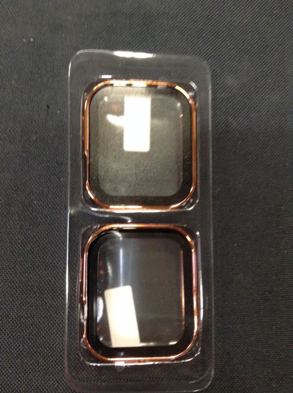 Photo 1 of [2 Packs] AISIBY IP68 Waterproof Case Compatible for Apple Watch Series 6/5/4/SE 44mm with Built-in Tempered Glass Screen Protector Full Coverage Hard HD(Rosegold)