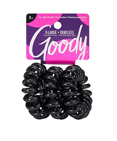 Photo 1 of Goody Dentless Jelly Bands Elastic Thick Hair Coils - 3 Count, Black - Medium Hair to Thick Hair - Hair Accessories for Women and Girls--2 pack--
