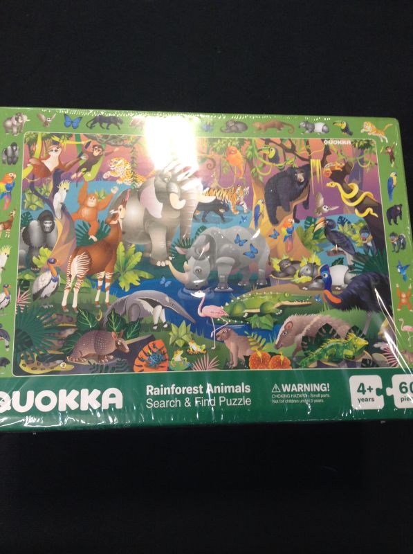 Photo 3 of Floor Puzzles for Kids Ages 4-8 - 2 Set Jigsaw Game for Toddlers 3-5 Year Olds by QUOKKA - Educational Dinosaur Search and Find Toy for 6-8-10 yo - Gift for Learning Dino Forest & Polar Animals