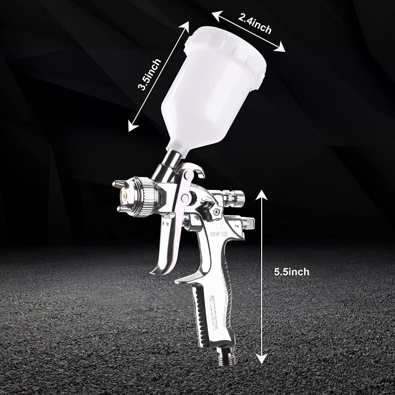 Photo 1 of ENDOZER HVLP Spray Gun for Base Coats Metallic Paint Whole Car Spraying Professional Series for Cars, Home, and Shop with 1.0 mm Tip, 4.2 oz, 125cc
