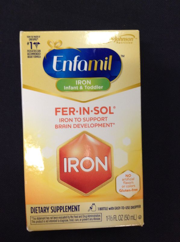 Photo 2 of Enfamil Fer-In-Sol Iron Supplement Drops for Infants & Toddlers, Supports Brain Development, 50 mL Dropper Bottle