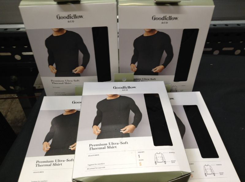 Photo 2 of 5 pcs Men's Premium Long Sleeve Thermal Undershirt - Goodfellow & Co™ Black Size Small
