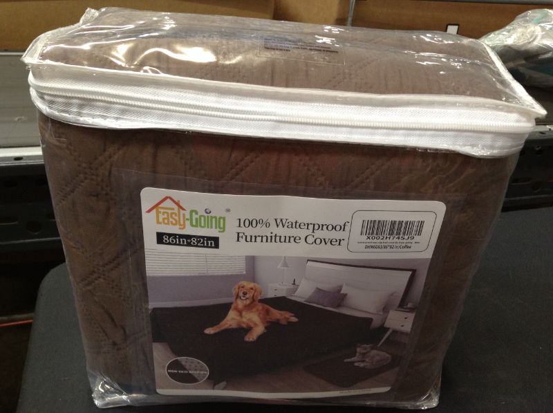 Photo 2 of Easy-Going 100% Waterproof Dog Bed Cover Furniture Protector Non-Slip Washable (86X82 in,Coffee)
