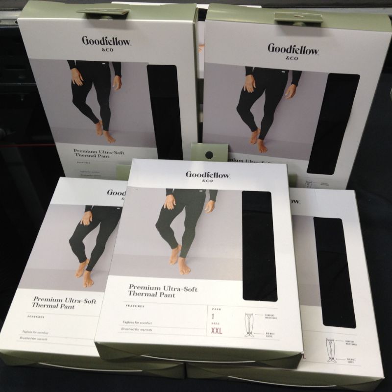Photo 3 of 5 PCS --Men's Premium Thermal Pants - Goodfellow & Co™ Black Size XXL
