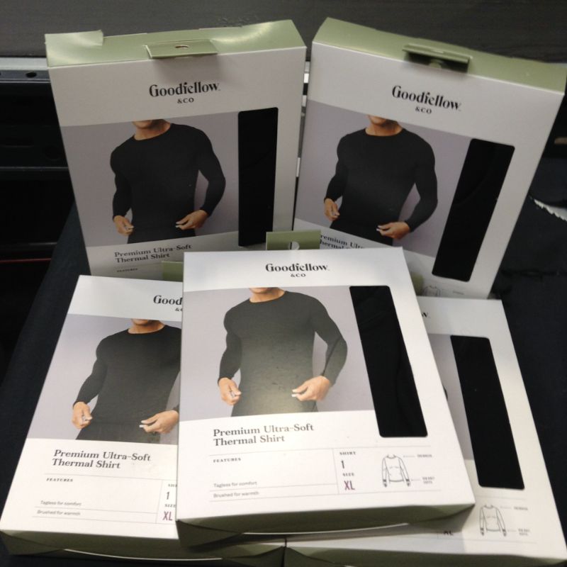 Photo 2 of 5 pcs Men's Premium Long Sleeve Thermal Undershirt - Goodfellow & Co™ Black Size XLarge
