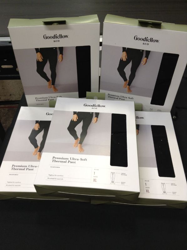 Photo 2 of 5 PCS --Men's Premium Thermal Pants - Goodfellow & Co™ Black Size XL

