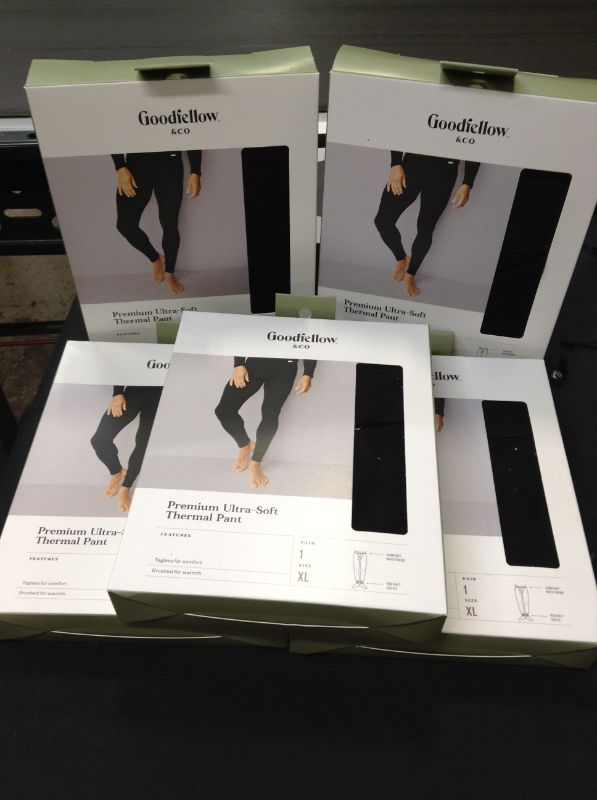 Photo 1 of 5 PCS --Men's Premium Thermal Pants - Goodfellow & Co™ Black Size XL
