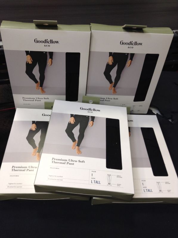 Photo 2 of 5 PCS --Men's Premium Thermal Pants - Goodfellow & Co™ Black Size L
