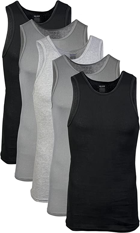 Photo 1 of Gildan Men's A-Shirts Tanks Multipack-- 5 PACK ---SIZE XL