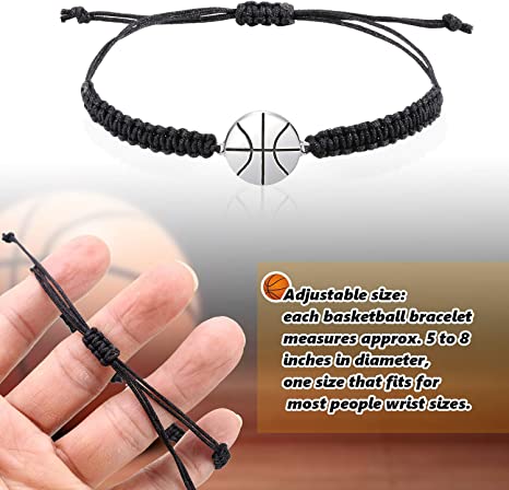 Photo 1 of  18 Pieces Basketball Bracelet Jewelry Basketball Woven Charm Bracelet for Player Team