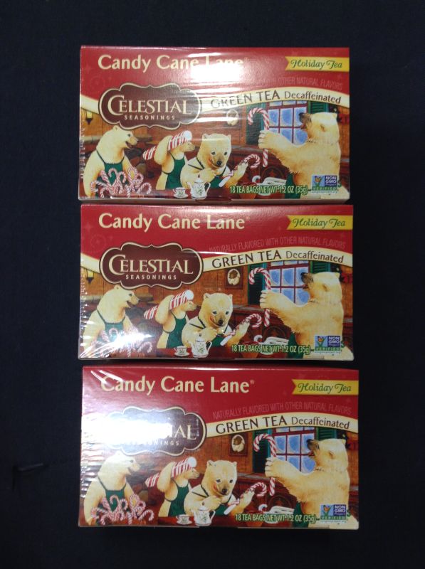 Photo 2 of Celestial Seasonings Tea Decaf Candy Cane Lane (Pack of 3) exp 10/12/2023