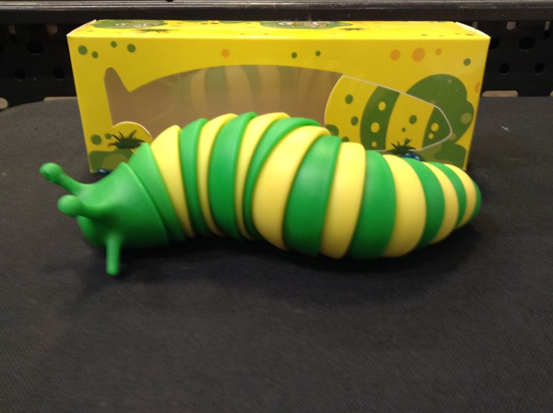 Photo 2 of 3D Printed Articulated Slug Toy, Flexible Fidget Toy, Fidget Slug for Relaxing, Friendly Slug Fidget Toy, 7.5 Inch Hand Sensory Toy & Easter Basket Toy (Yellow-Green)