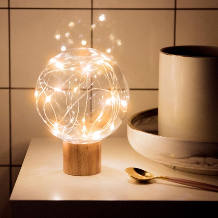 Photo 1 of 1.2W Star Moon Night Light USB Wood Base LED Atmosphere Light(Warm Light)