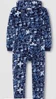 Photo 1 of Boys' Doodle Blanket Sleeper Union Suit - Cat & Jack Dark Blue --size Small 6/7