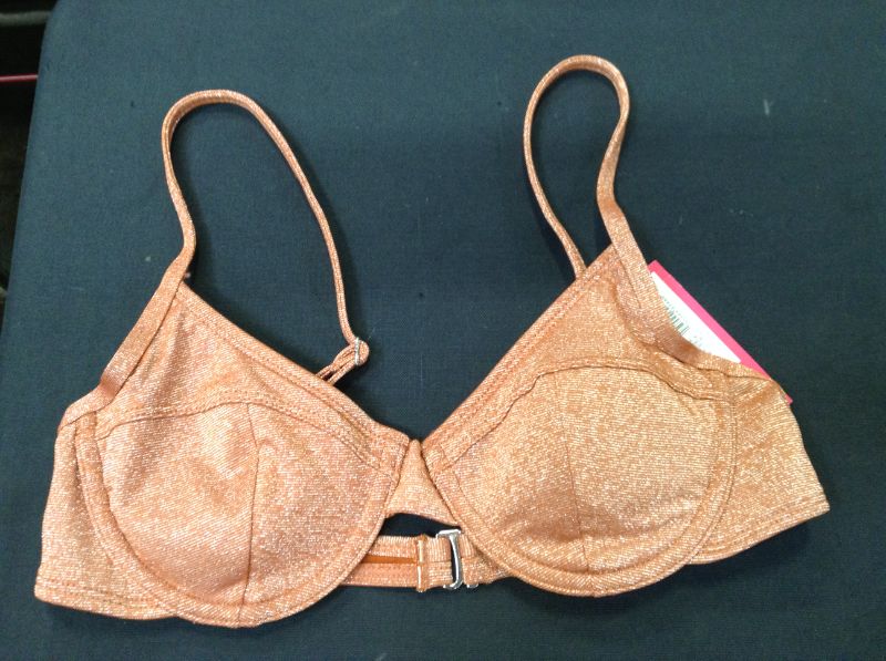 Photo 2 of Juniors' Metallic Textured Underwire Bikini Top - Xhilaration---SIZE SMALL 0-2