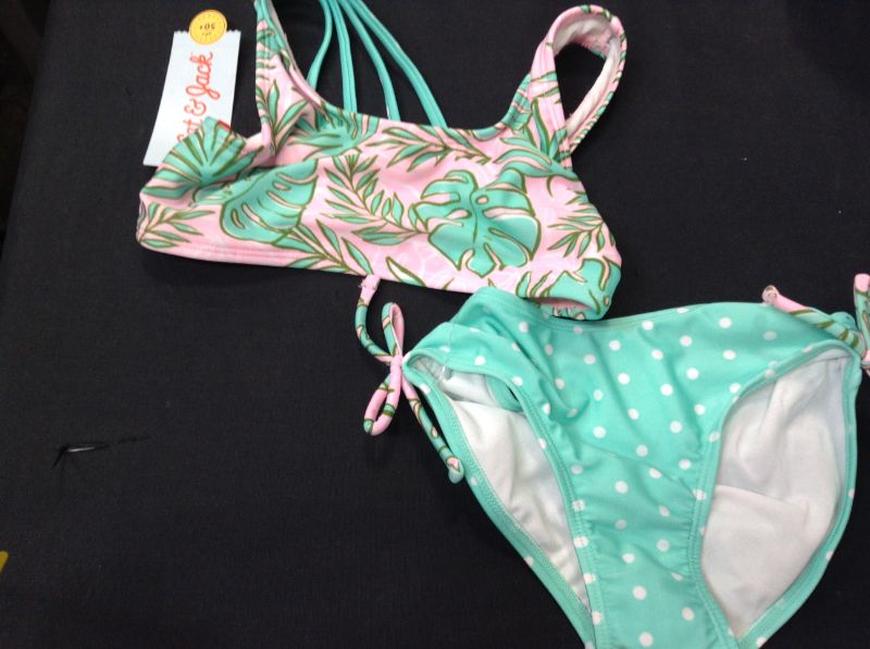 Photo 2 of Girls' Palm Print with Polka Dot 2pc Bikini Set - Cat & Jack--SIZE XS 4/5