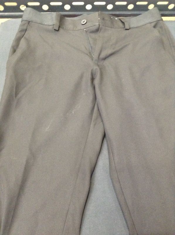 Photo 1 of Haggar Men's Cool 18 PRO Slim Fit Flat Front Casual Pants--SIZE  32X39--IS DIRTY IN THE FRONT