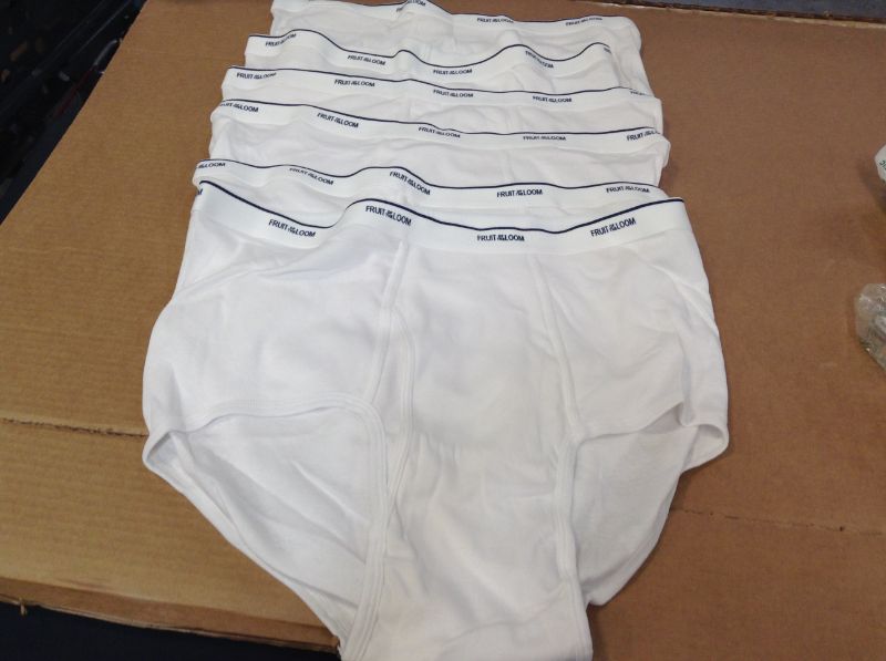 Photo 2 of Fruit of the Loom Big Men's Classic White Briefs, 6 Pack---Big and Tall size 3xb