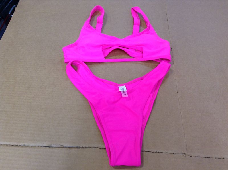 Photo 2 of Byoauo Sexy Bikini for Women Cutout Underboob Top with High Cut Cheeky Bottom Bathing Suit ----size m
