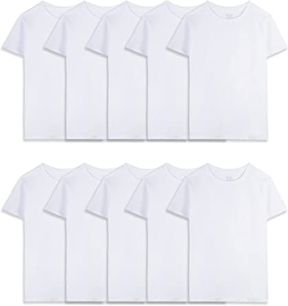 Photo 1 of Fruit of the Loom Boys' Cotton White T Shirt--10 PACK BOYS SMALL 6-8