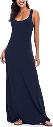 Photo 1 of EXCHIC Women’s Sexy Tank Top Maxi Long Dress Casual Sleeveless Summer Beach Dress--SIZE XL