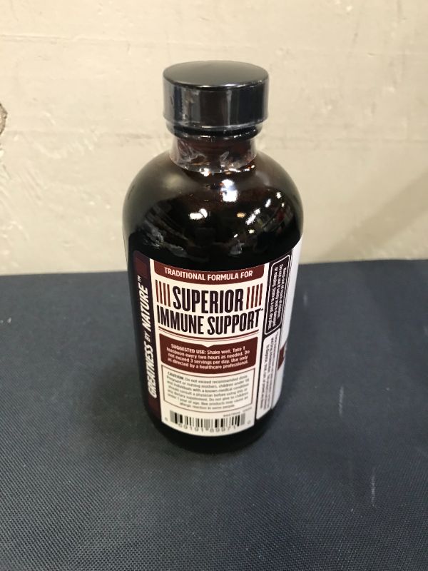 Photo 1 of Zhou Nutrition Elderberry Syrup, Immune System Booster with Organic Elderberry Syrup, Raw Honey Apple Cider Vinegar, 8 fl oz --- EXP 07/2022