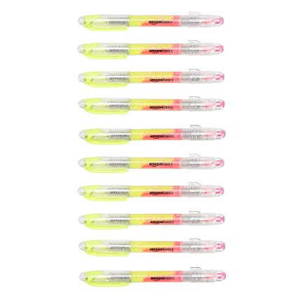 Photo 1 of Amazon Basics Double Ended Highlighters - Chisel Tip, Yellow, 20-Pack --- 2 BOXES 
