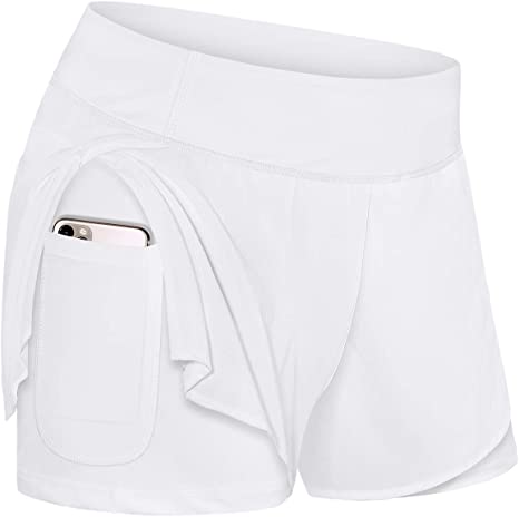 Photo 1 of Kimmery Women Elastic Waist Workout Shorts with Liner Yoga Shorts with Pocket Sizes XS-3XLCV ----- SIZE XXL 
