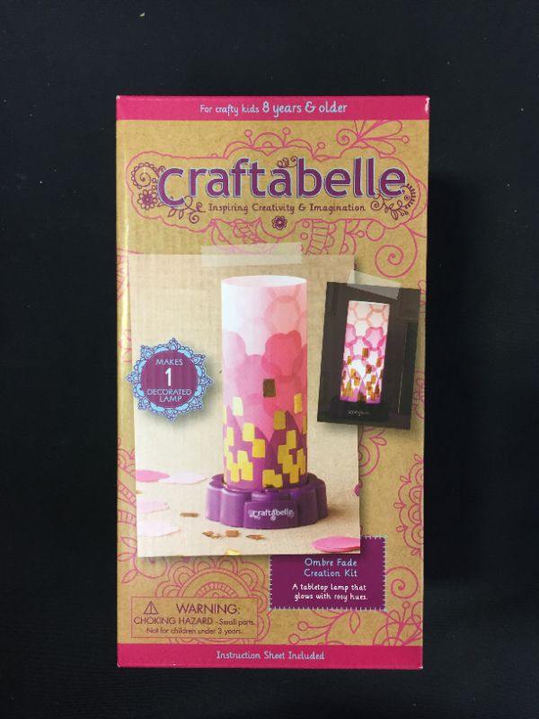 Photo 2 of Craftabelle – Ombre Fade Creation Kit – Lampshade Decorating Kit – 323pc LED Lamp Set with Fabric & Accessories – DIY Arts & Crafts for Kids Aged 8 Years +
