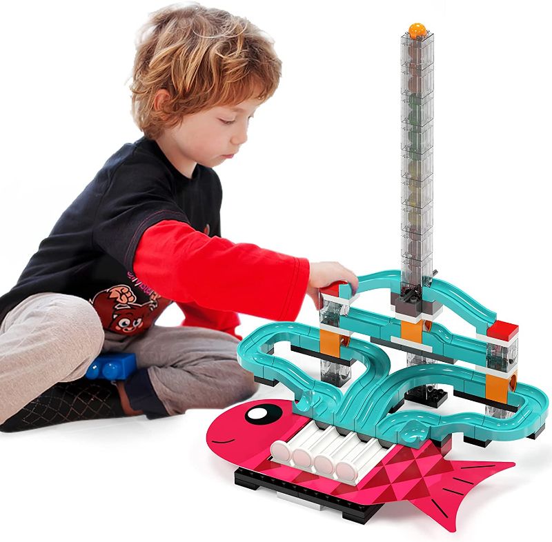Photo 1 of Building Blocks for Kids, Coding STEM Educational Toy for Kids, Programming Building Blocks Marble Run Brain Game and Logic Game for Boys and Girls Age 8 and Up
