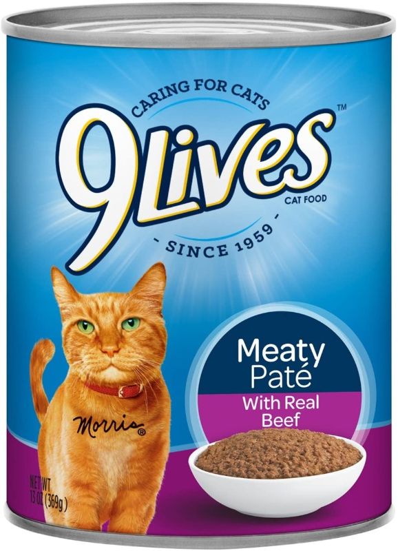 Photo 1 of 9Lives Meaty Paté With Real Beef Wet Cat Food, 13 Ounce (Pack of 12) EXP 30/Mar/2023
