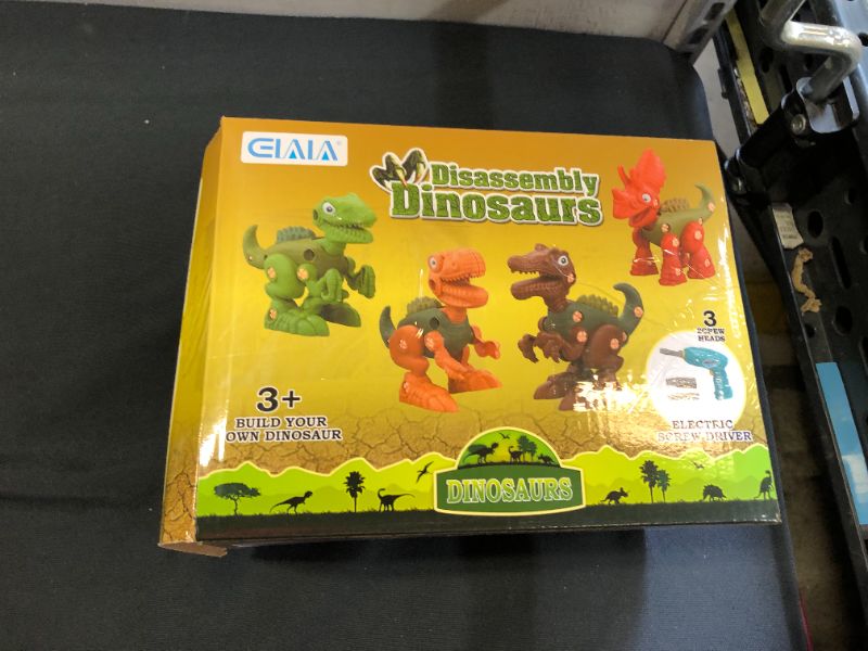 Photo 3 of Dinosaur Toys for Kids, Take Apart Dinosaur Toys & Figure Play Mat & Electric Drill, Realistic Educational Dinosaur Toys, for Kids Age 3 4 5 6 7 8 Year Old (4 Pack)
