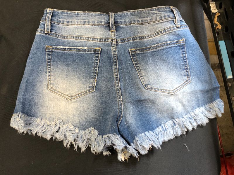 Photo 2 of Utyful women's casual summer ripped raw cut hem distressed stretchy denim jean shorts size S