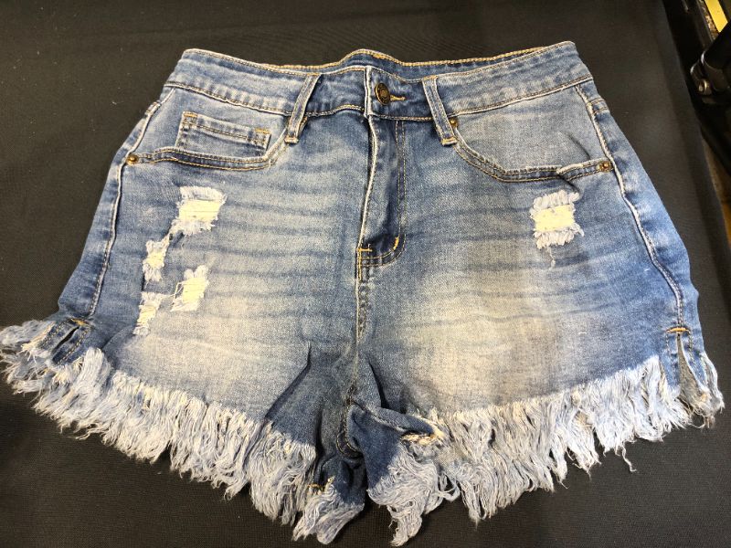 Photo 2 of Utyful women's casual summer ripped raw cut hem distressed stretchy denim jean shorts size S